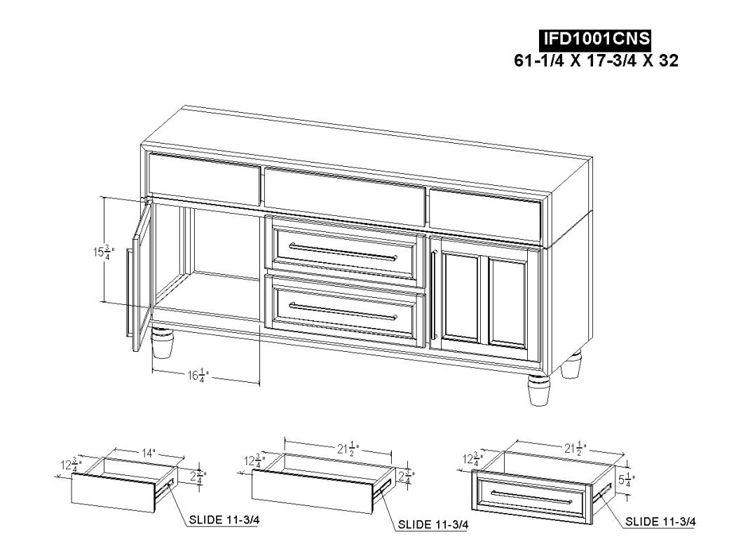 5 Drawer & 2 Door , Console - IFD1001CNS