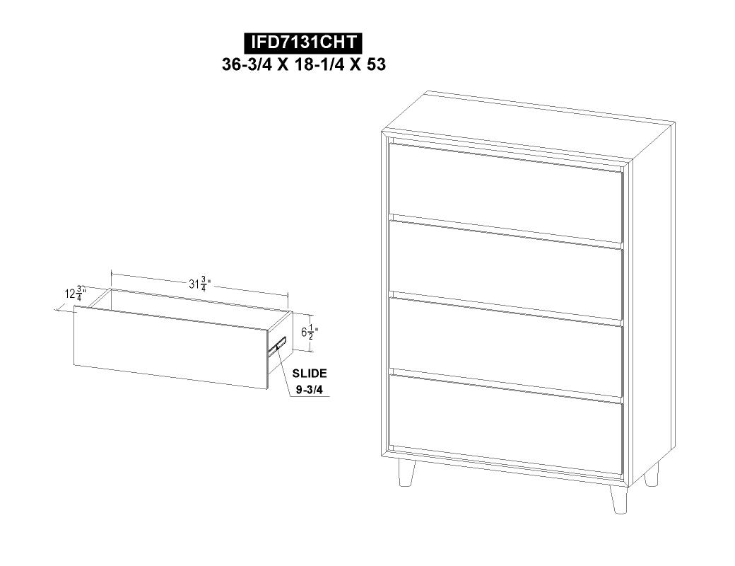4 Drawer , Chest - IFD7131CHT