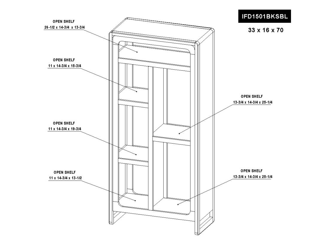 Bookcase - IFD1501BKSBL