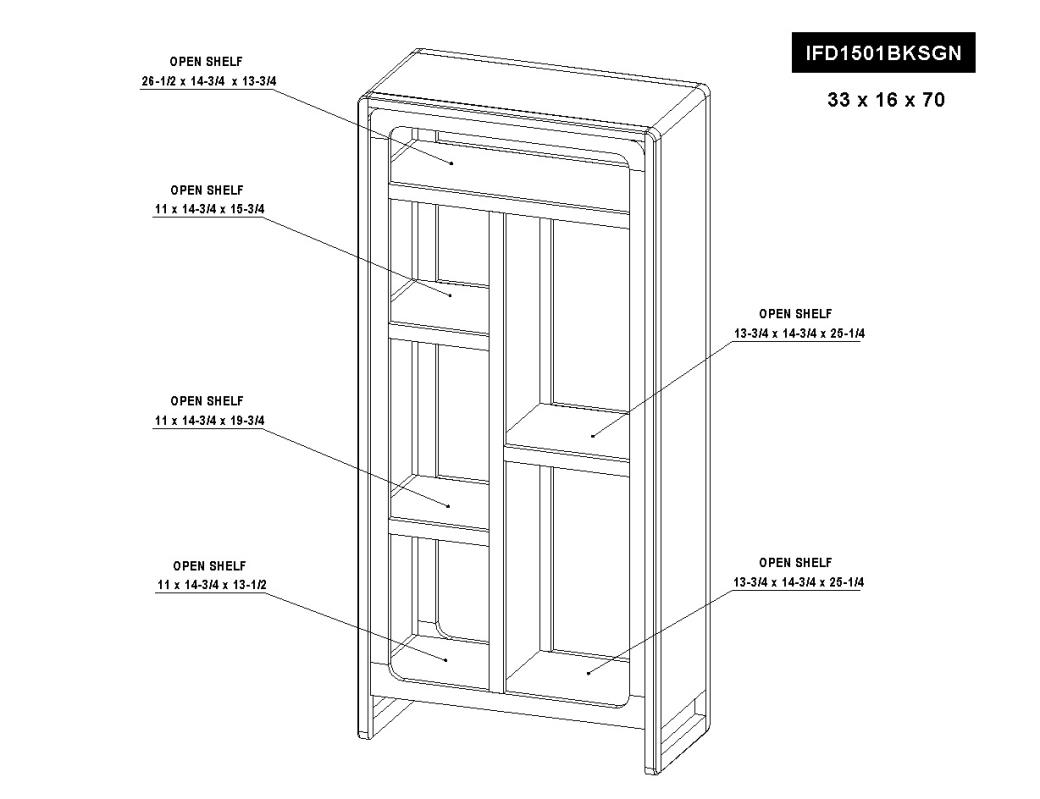 Bookcase - IFD1501BKSGN