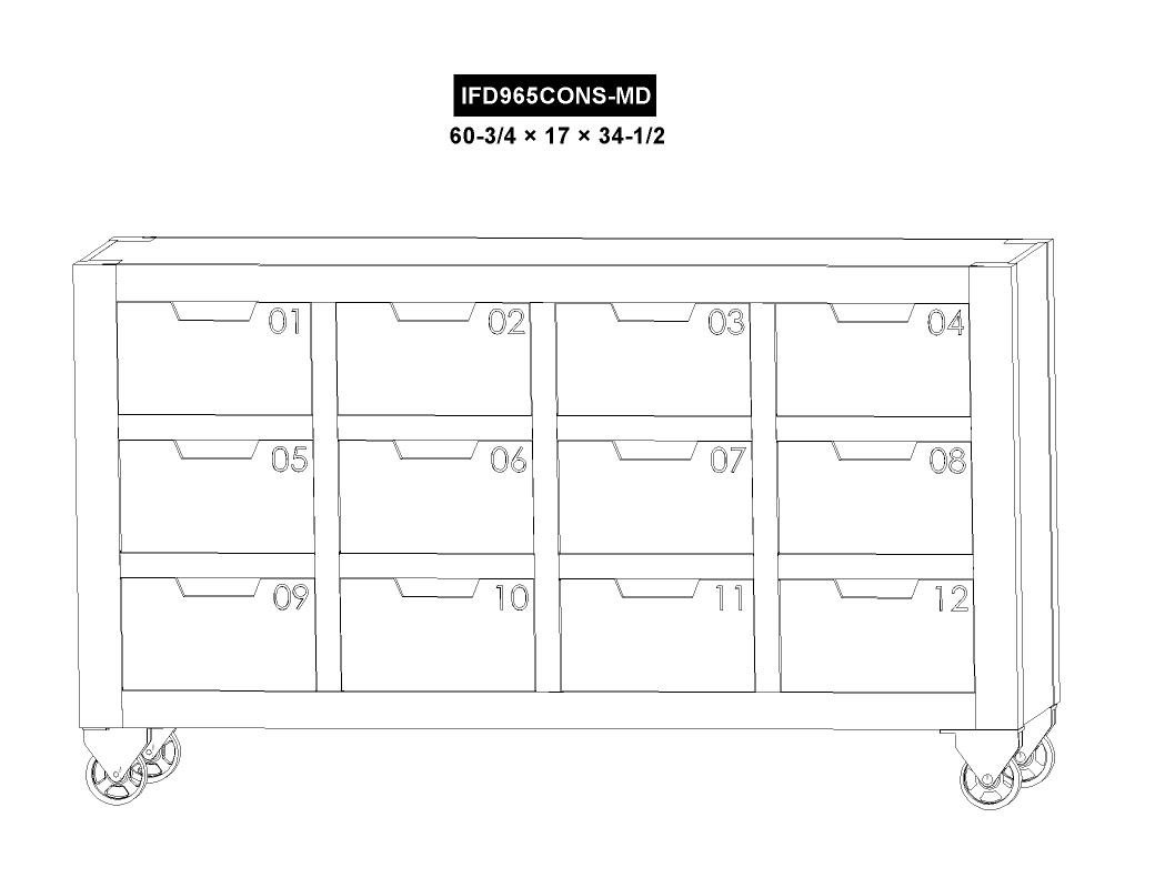 12 Numbered Drawer Console - IFD965CONS-MD