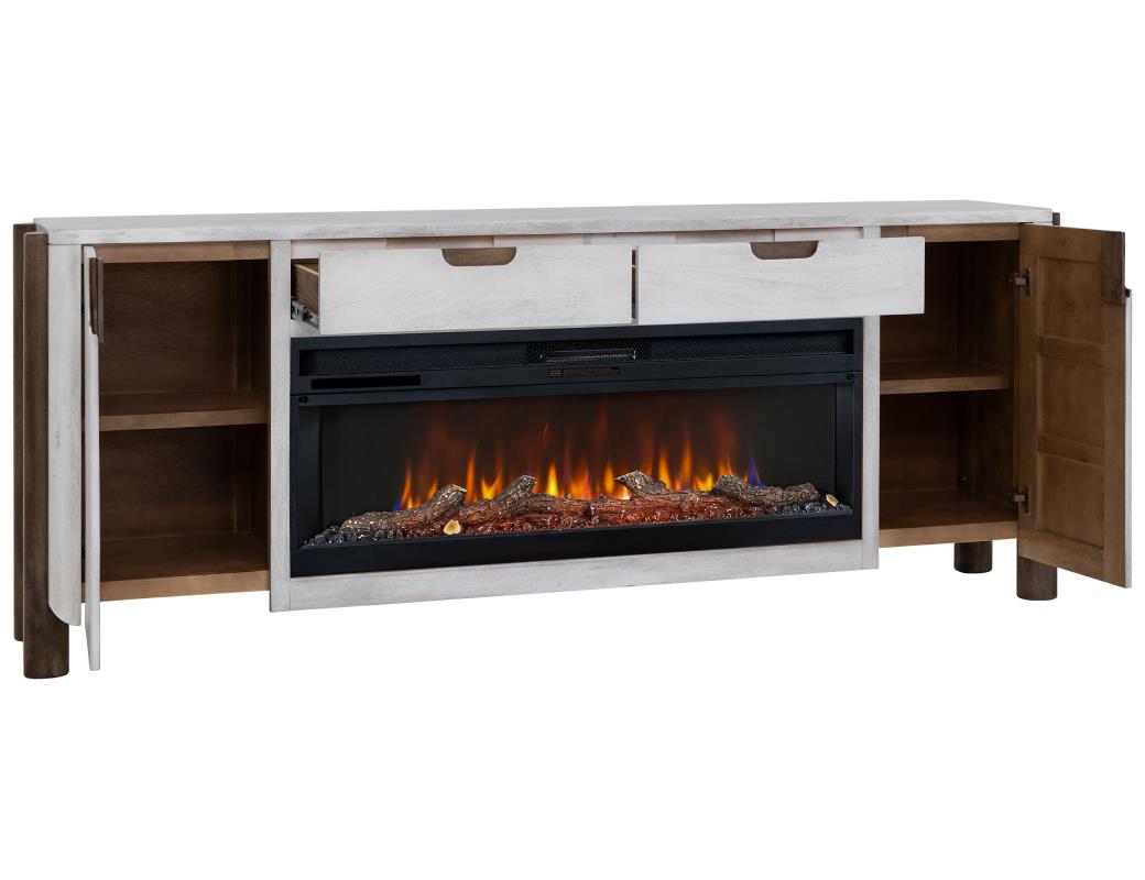 White Westmont, 91" TV Stand w - IFD4781STNFP91WT