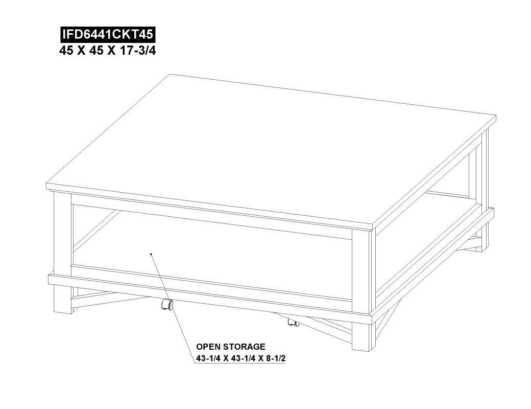 45" Cocktail Table - IFD6441CKT45