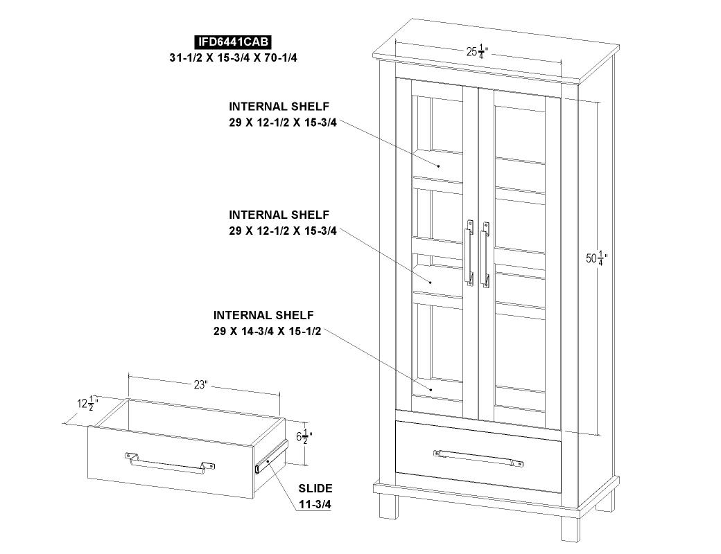 1 Drawer, 2 Doors Cabinet - IFD6441CAB
