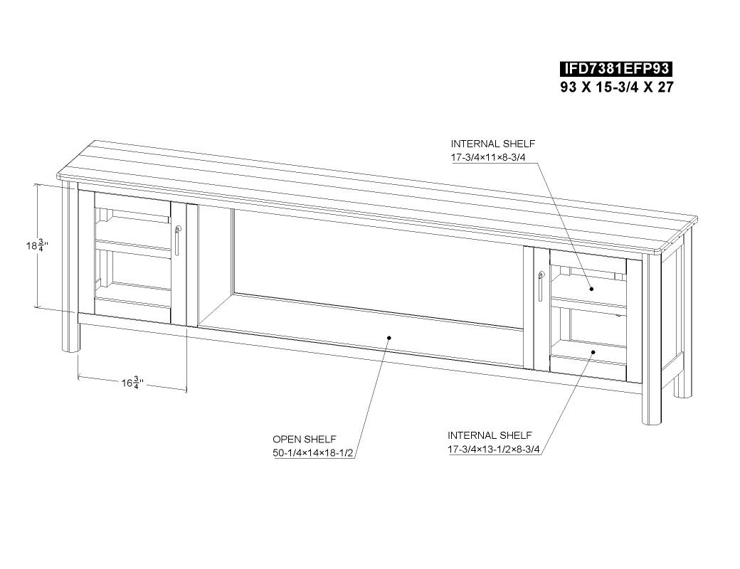 2 Door Fireplace TV Stand - IFD7381EFP93