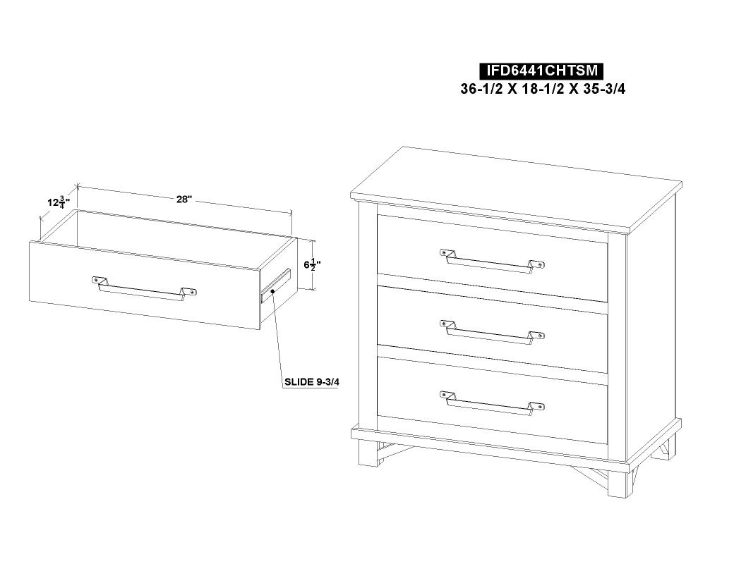 3 Drawer Chest - IFD6441CHTSM