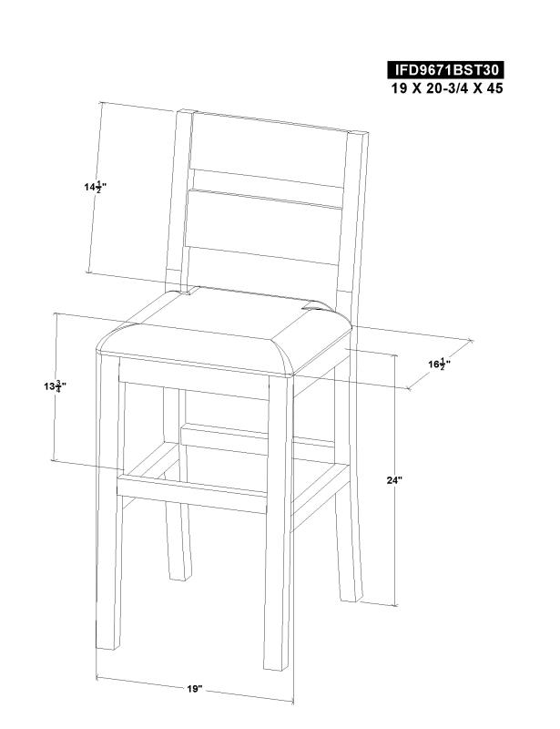 Wooden barstool - IFD9671BST30