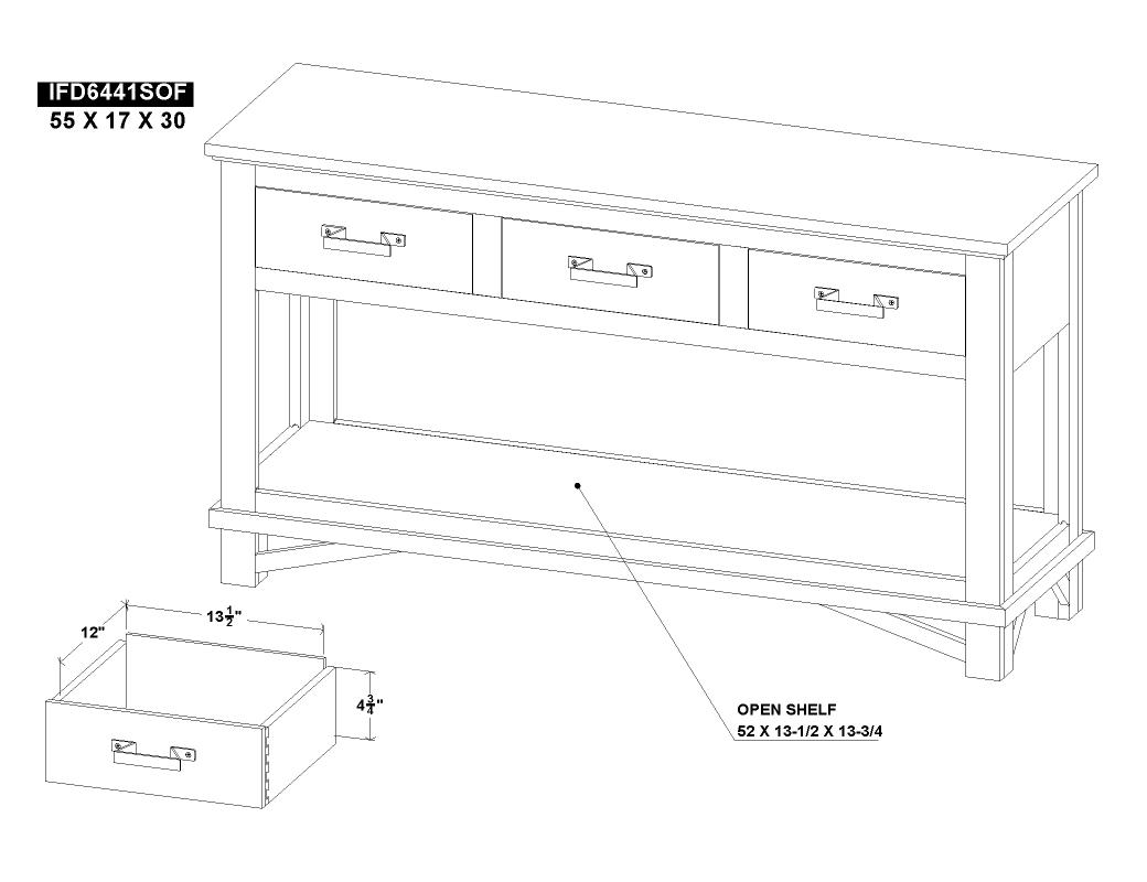 3 Drawer Sofa Table - IFD6441SOF