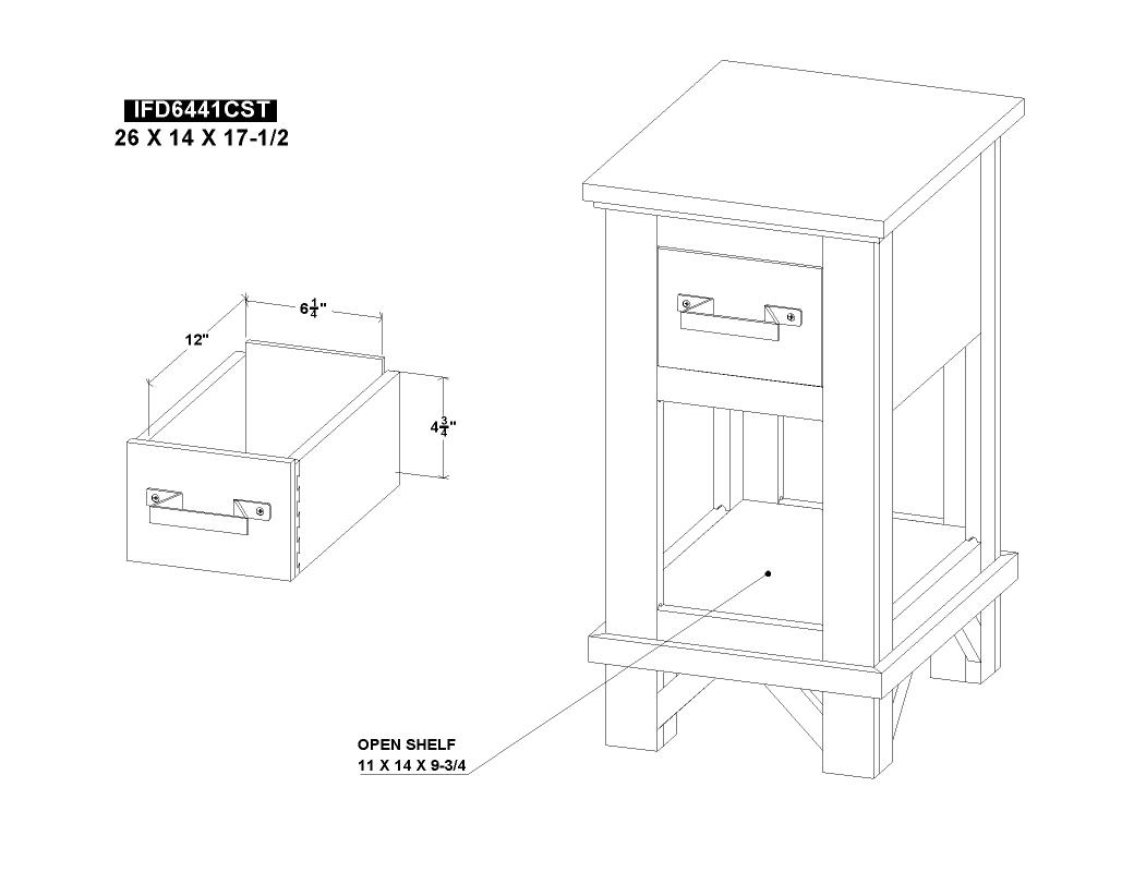 1 Drawer Chairside Table - IFD6441CST