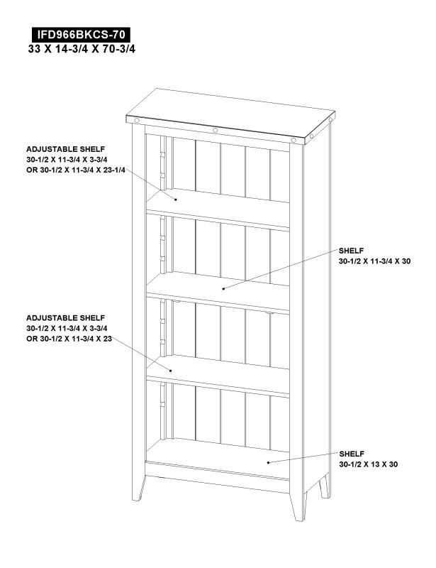 Bookcase, 12 Different Positio - IFD966BKCS-70