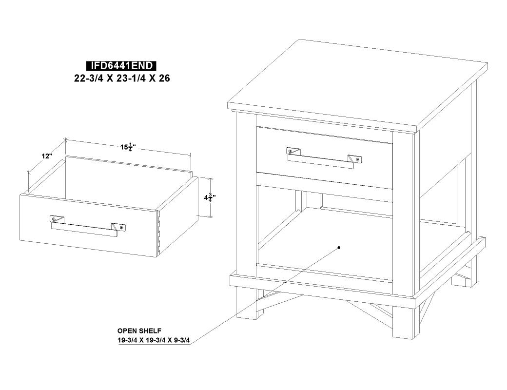 1 Drawer End Table - IFD6441END