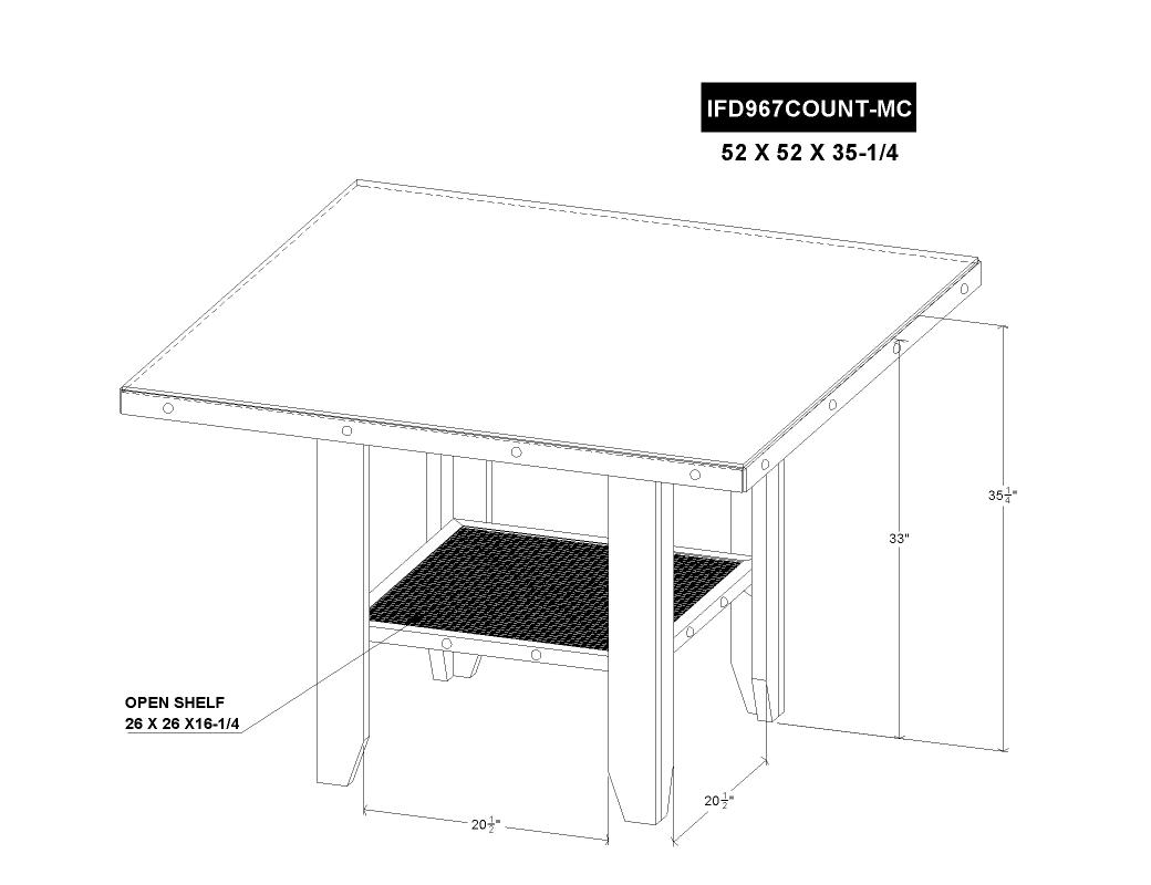 52" Counter Height Table - IFD967COUNT-MC