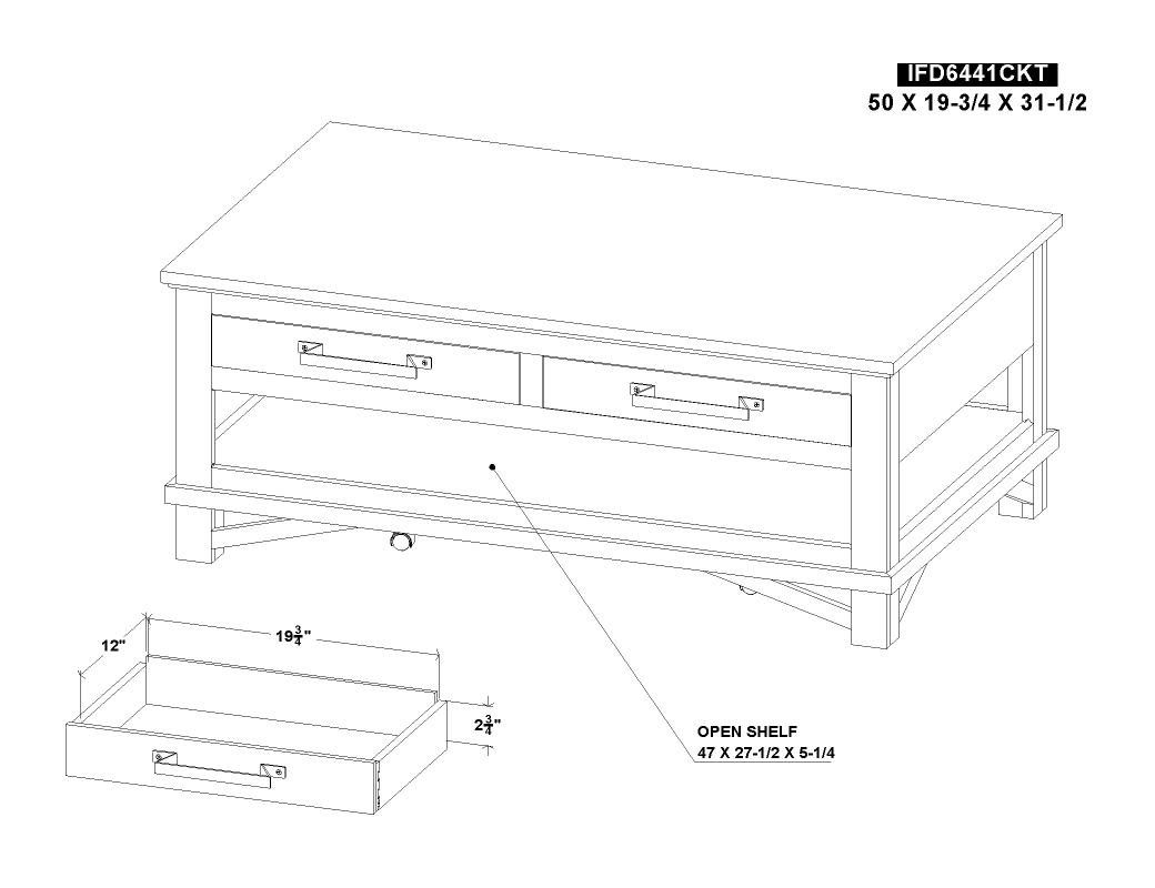 4 Drawer Cocktail Table - IFD6441CKT