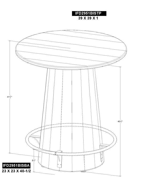 Bistro Table Base - IFD2951BISBA